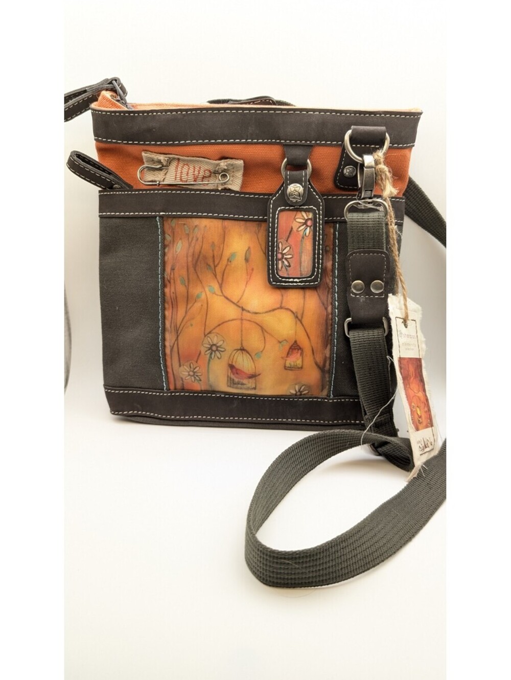 Sherpani Willow Canvas Luna 2 Songs  Cross Body Messenger Bag Purse Olive Green